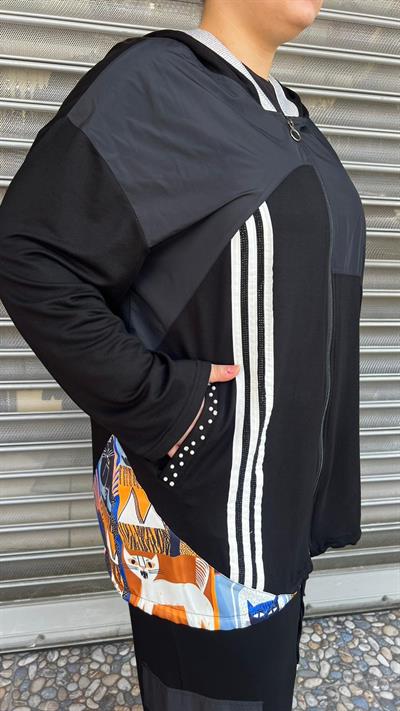 Selma Büyük Beden Şerit Detaylı Spor Takım