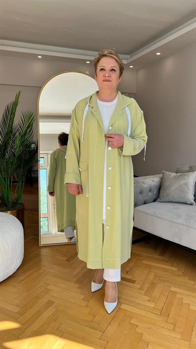 Selma Büyük Beden Şeritli Kapüşonlu Takım