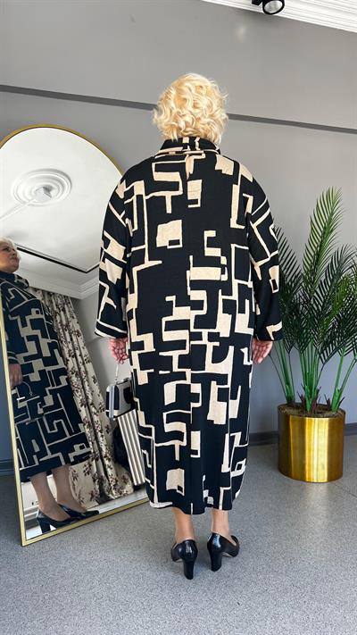 Selma Büyük Beden Seyyar Degaje Yaka Triko Elbise