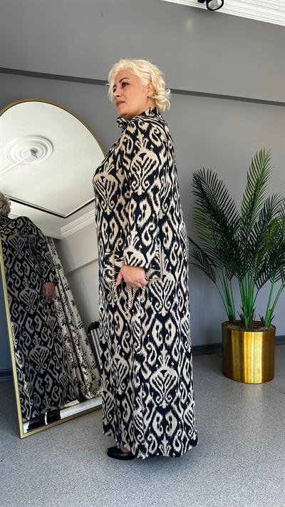 Selma Büyük Beden Seyyar Kravatlı Elbise