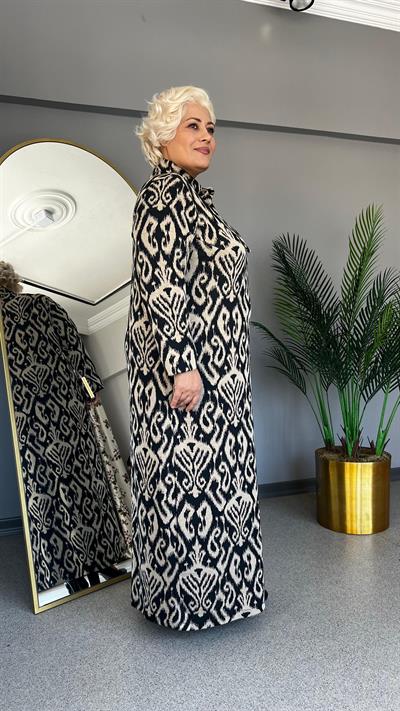 Selma Büyük Beden Seyyar Kravatlı Elbise