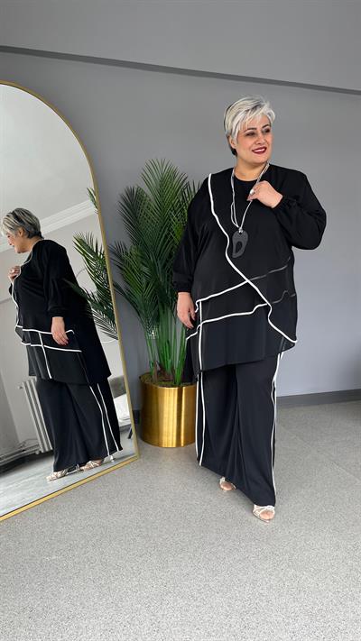 Selma Büyük Beden Şifon Alt-Üst Takım