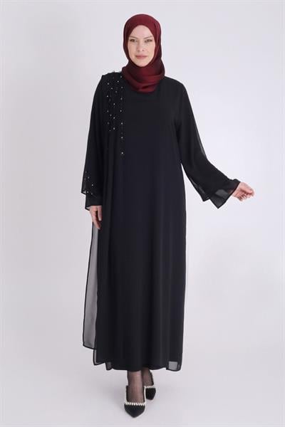 Selma Büyük Beden Şifon Kaplama Abiye Elbise