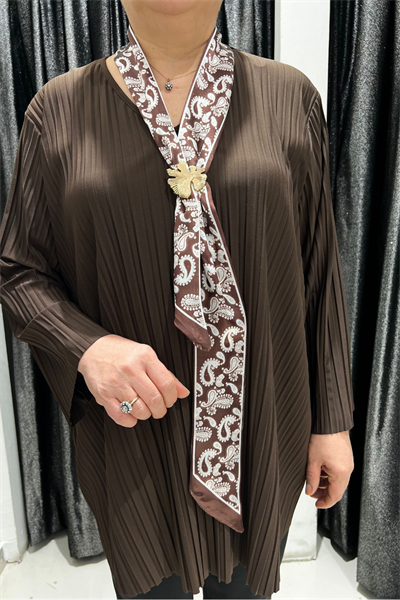 Selma Büyük Beden Şık Bluz - Fular Hediyeli