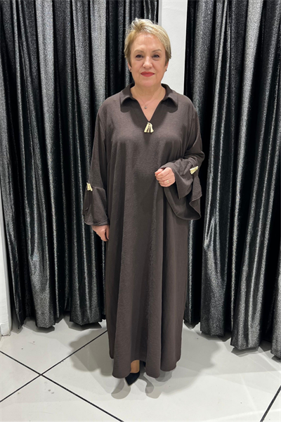 Selma Büyük Beden Şık Detaylı Elbise