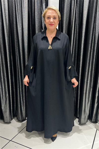 Selma Büyük Beden Şık Detaylı Elbise