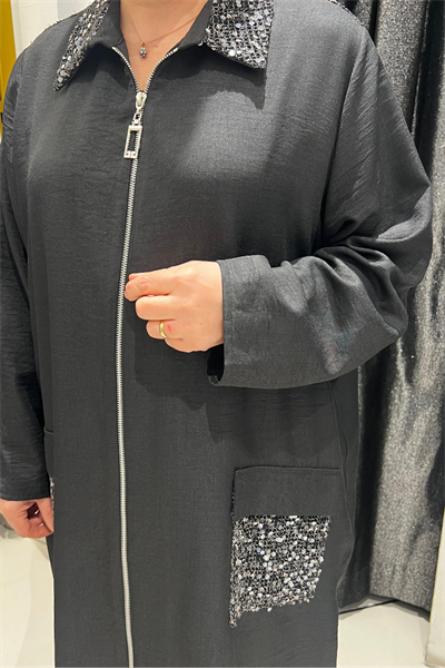 Selma Büyük Beden Şık Detaylı Hırka/Kap