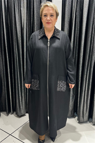 Selma Büyük Beden Şık Detaylı Hırka/Kap