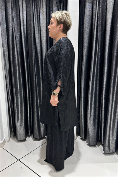 Selma Büyük Beden Şık Pamuk Saten Alt Üst Takım