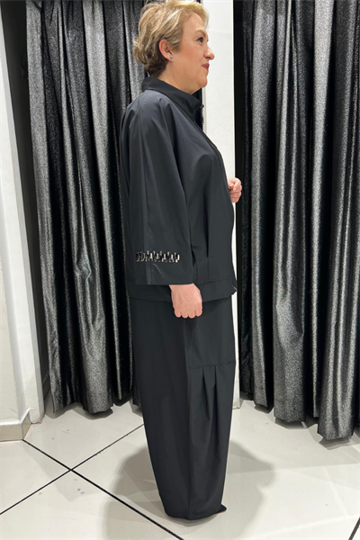 Selma Büyük Beden Şık Siyah Takım