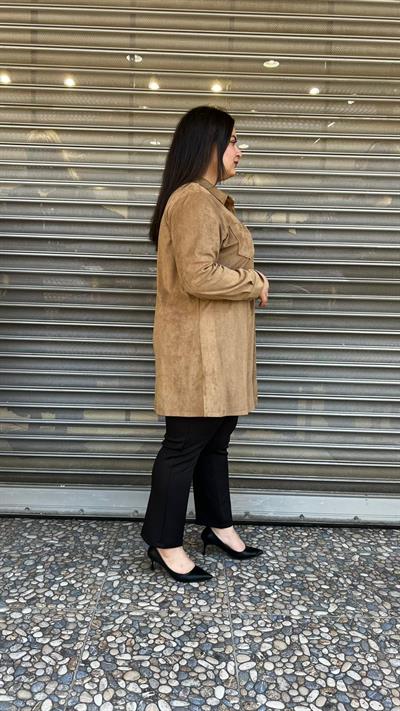 Selma Büyük Beden Şık Süet Gömlek