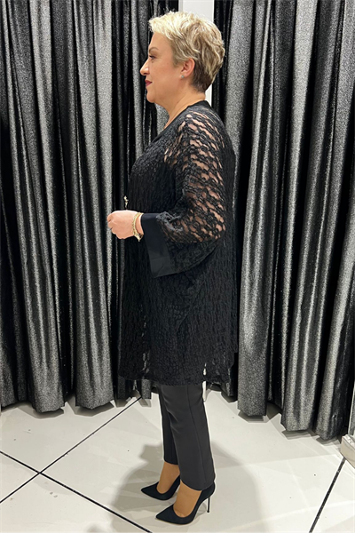 Selma Büyük Beden Siyah Dantel Tunik (Etek Dahil Değildir)