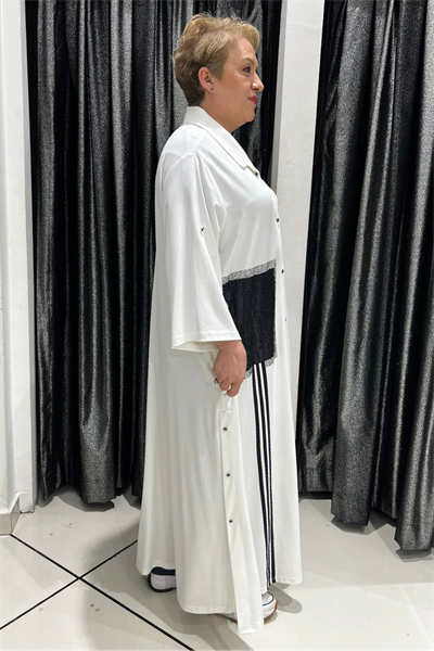 Selma Büyük Beden Siyah Patch Detaylı Gömlek Elbise