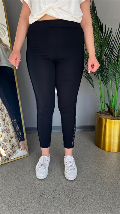 Selma Büyük Beden Siyah Tayt