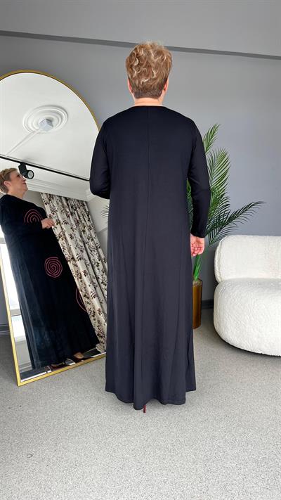 Selma Büyük Beden Spiral Desenli Elbise