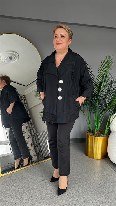 Selma Büyük Beden Spor Poplin Ceket