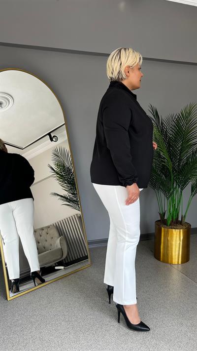 Selma Büyük Beden Spor Şık İncili Bluz