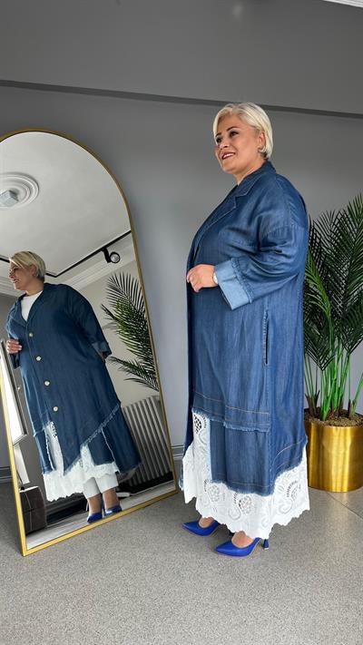 Selma Büyük Beden Tam Boy Ceket