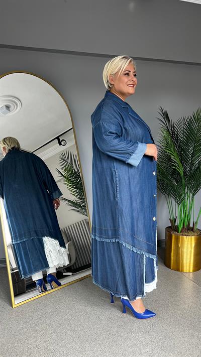 Selma Büyük Beden Tam Boy Ceket