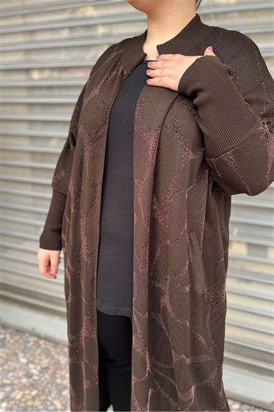 Selma Büyük Beden Tam Boy Tasarım Hırka