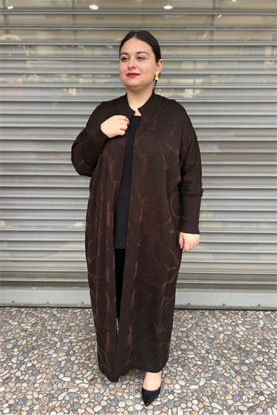 Selma Büyük Beden Tam Boy Tasarım Hırka