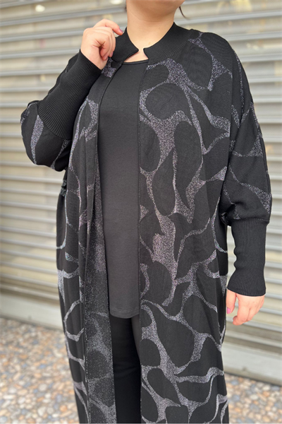 Selma Büyük Beden Tam Boy Tasarım Hırka