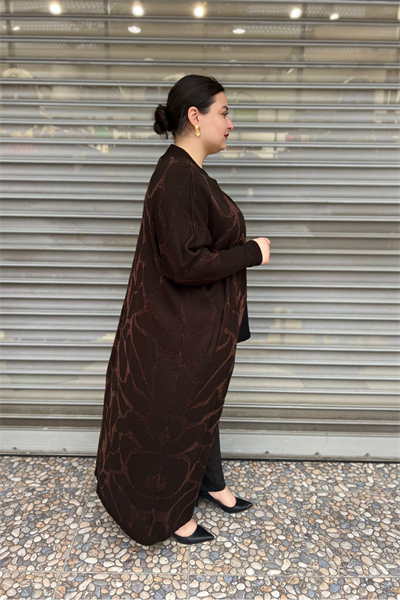 Selma Büyük Beden Tam Boy Tasarım Hırka