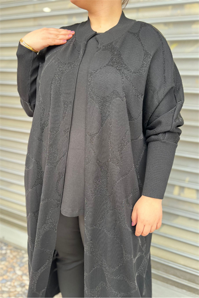 Selma Büyük Beden Tam Boy Tasarım Hırka