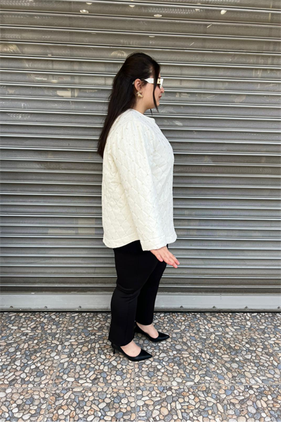 Selma Büyük Beden Taş Detaylı Astarlı Mont