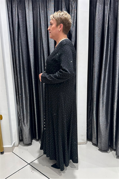Selma Büyük Beden Taş Detaylı Elbise