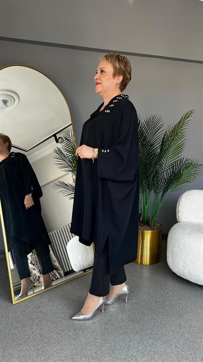 Selma Büyük Beden Taş Detaylı Tunik