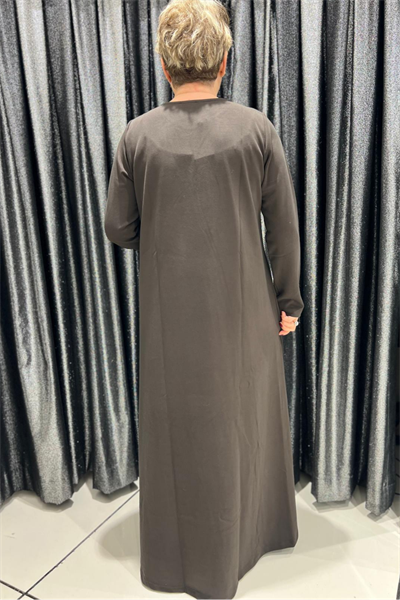 Selma Büyük Beden Taş Detaylı Uzun Elbise