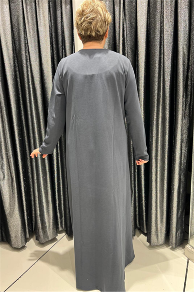 Selma Büyük Beden Taş Detaylı Uzun Elbise