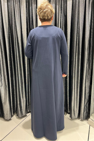 Selma Büyük Beden Taş Detaylı Uzun Elbise