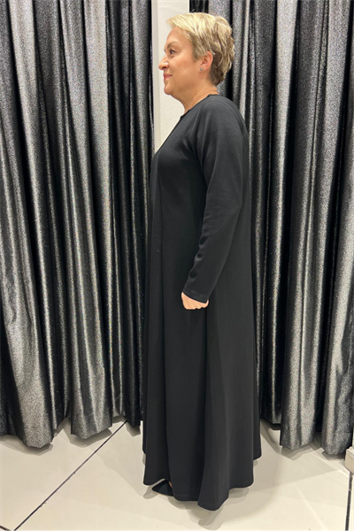 Selma Büyük Beden Taş Detaylı Uzun Elbise