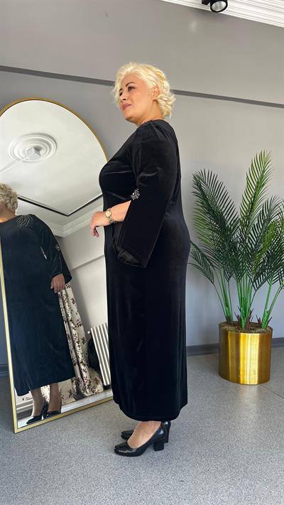 Selma Büyük Beden Taş İşlemeli Elbise