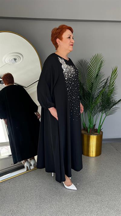 Selma Büyük Beden Taş İşlemeli Elbise