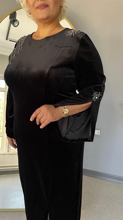 Selma Büyük Beden Taş İşlemeli Elbise