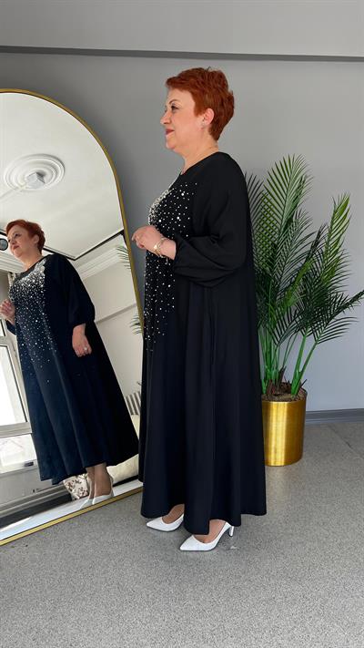 Selma Büyük Beden Taş İşlemeli Elbise