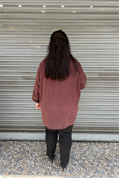 Selma Büyük Beden Taş İşlemeli Fitilli Gömlek