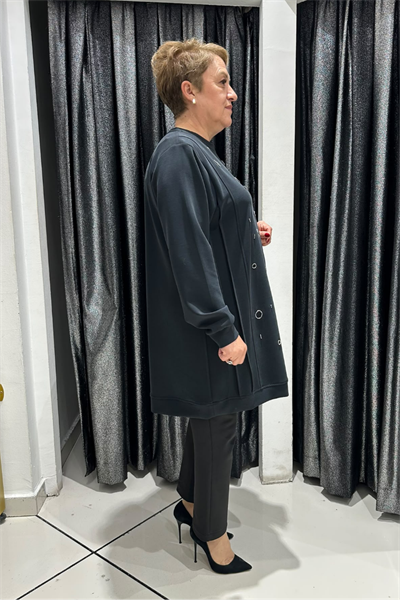 Selma Büyük Beden Taş İşlemeli Nervürlü Premium Oysho Kumaş Tunik
