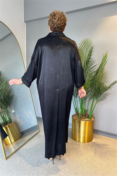 Selma Büyük Beden Taş İşlemeli Saten Elbise