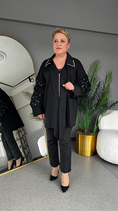 Selma Büyük Beden Taş İşlemeli Tunik