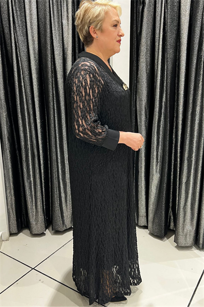 Selma Büyük Beden Tasarım Dantel Elbise