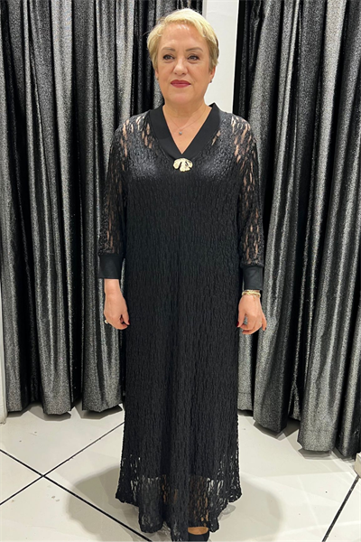 Selma Büyük Beden Tasarım Dantel Elbise