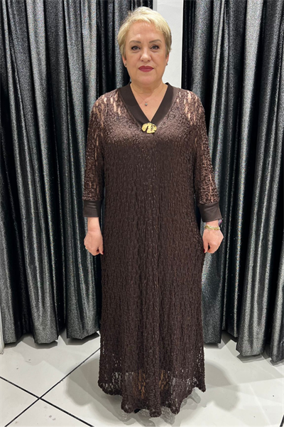 Selma Büyük Beden Tasarım Dantel Elbise