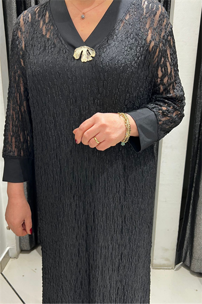 Selma Büyük Beden Tasarım Dantel Elbise