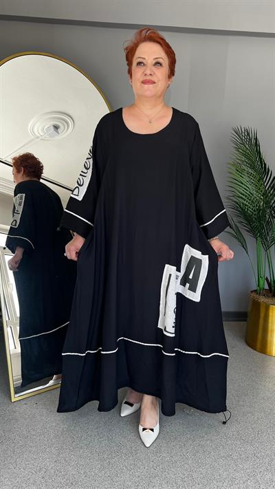Selma Büyük Beden Tasarım Elbise