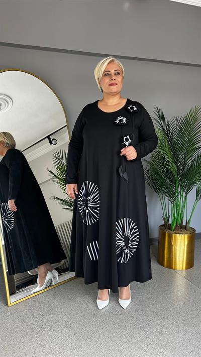 Selma Büyük Beden Tasarım Elbise