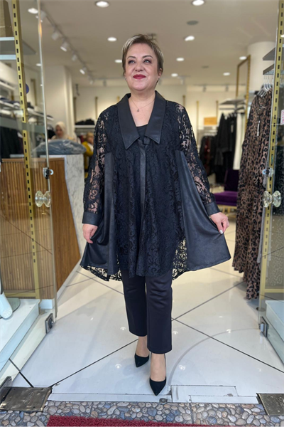 Selma Büyük Beden Tasarım Güpür Takım